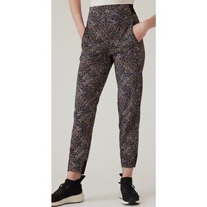 NWOT NEW Athleta TREKKIE NORTH KINETIC ABSTRACT PRINT JOGGERS PANTS sz 8